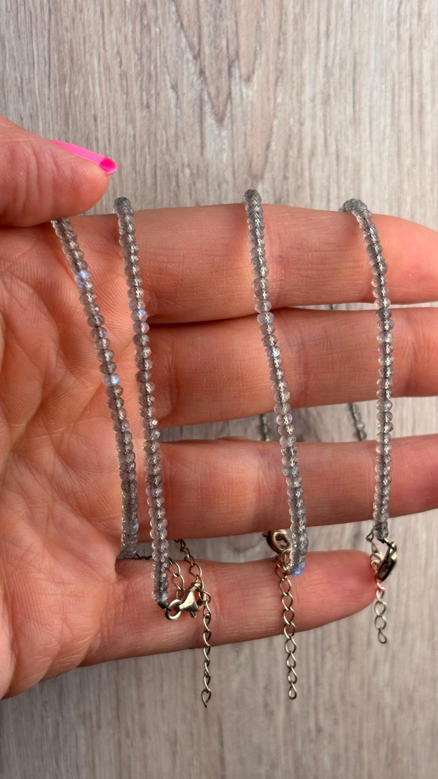 PULSERA FACETADA LABRADORITA 2MM