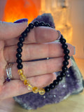 PULSERA CITRINO CON OBSIDIANA 6MM