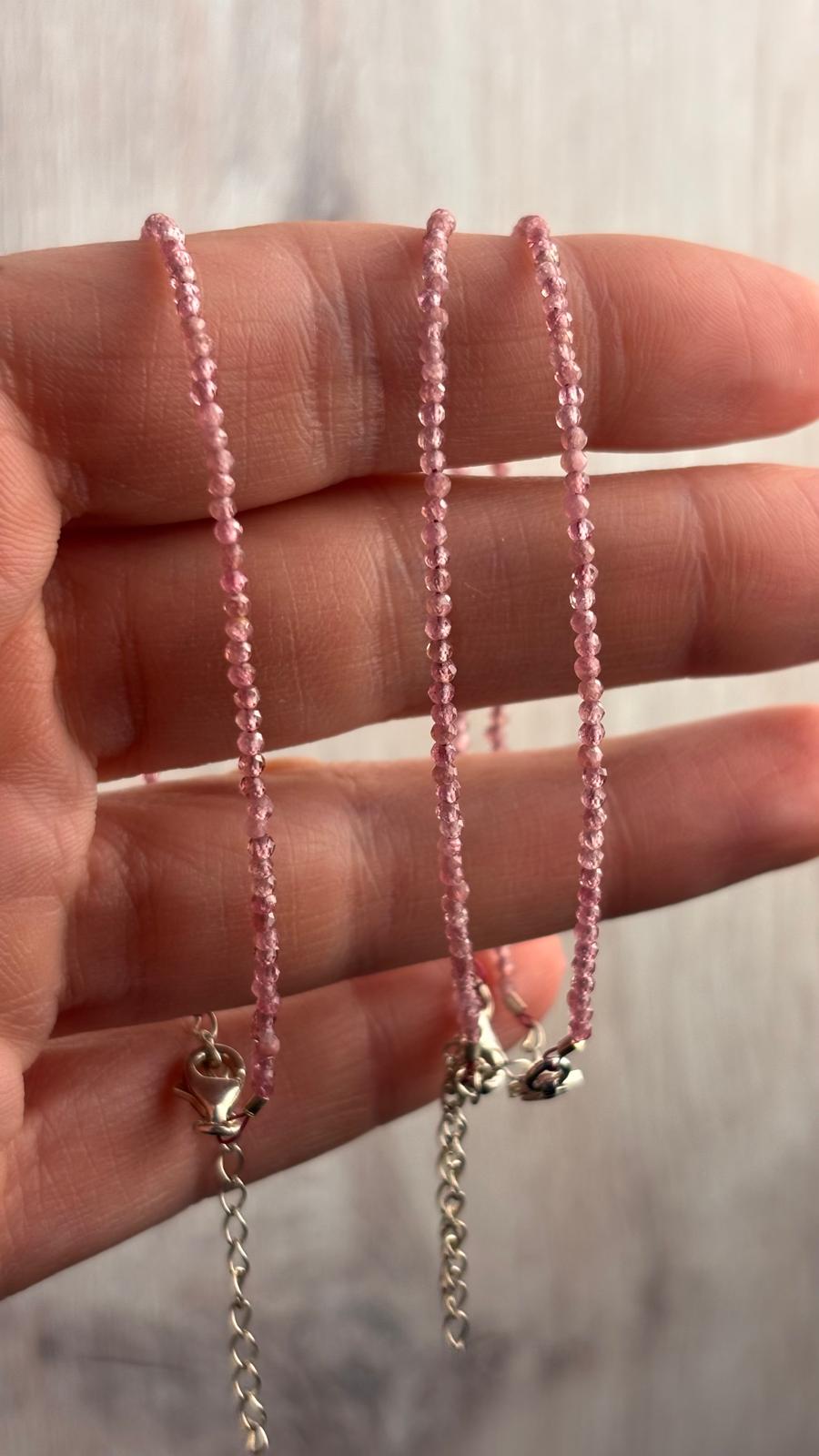 PULSERA FACETADA TURMALINA ROSA 2MM