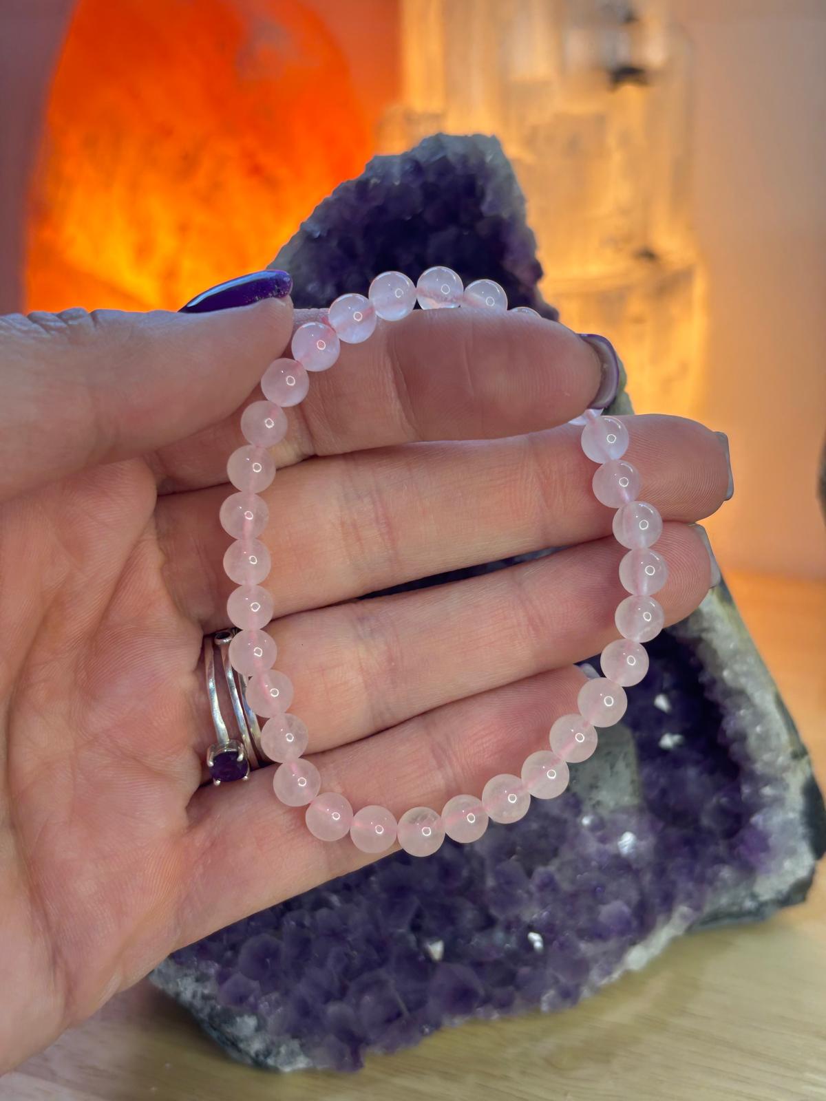 PULSERA CUARZO ROSA 6MM